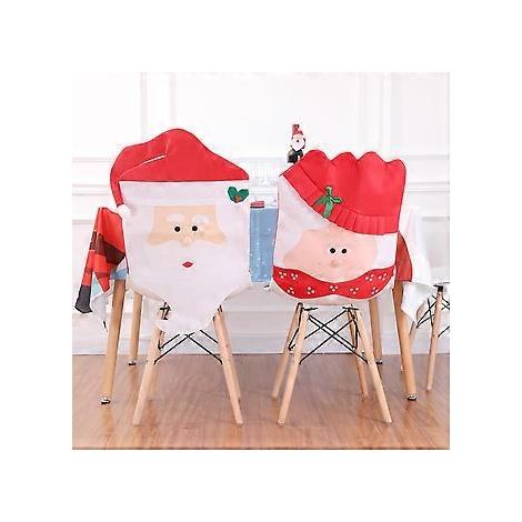 Weihnachtsstuhlhussen-Set (2er-Set) mit Weihnachtsmannmotiv