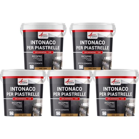 Intonaco per piastrelle del bagno e cucina, su pavimento e pareti - ARCAMINERAL - 5x 20 kg Rame - ARCANE INDUSTRIES