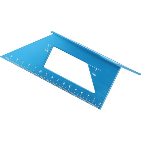 Équerre de Mesure 3D en Aluminium pour Menuiserie - Gabarit d'Angle 45 et 90 Degrés (Bleu) (1/5)