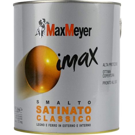 MAXMEYER, Smalto satinato a solvente per ferro e legno Imax MARRONE 2,5 L (1/2)