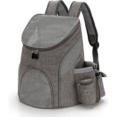 Sac de transport pliable et multifonctionnel pour chats et chiots, sac à dos pour animaux de compagnie, idéal pour les voyages en extérieur, taille L - Gris (1/5)
