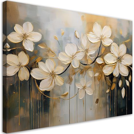 Quadro su tela, Fiori naturali dipinti - 120x80 (1/5)