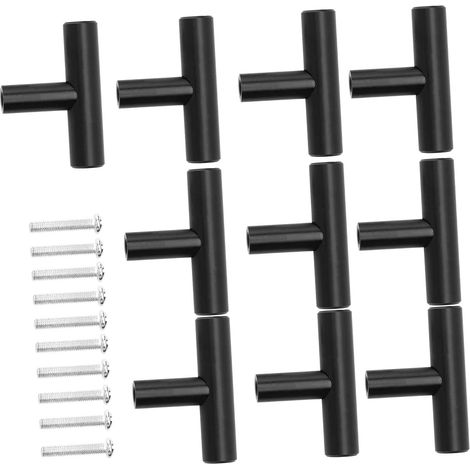 10 Pièces Bouton de Porte Noir Mat - Poignée de Meuble en (1/5)