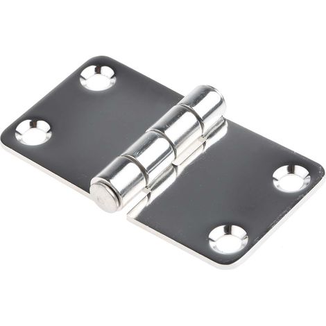 Charnière en inox, 68mm x 37mm x 2mm ( Prix pour Paquet de 2 ) (1/2)