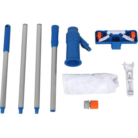 Aspirateur de piscine portable avec 4 sections de manche, kit de nettoyage sous-marin pour spa, bassin et fontaine (prise américaine). (1/5)
