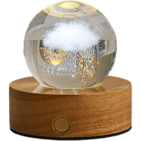 veilleuse boule de cristalUSBChargement, écran tactile tricolore, gradation progressive (1/5)