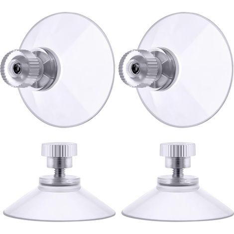[NIE BENUTZT]Einschraubbarer Saugnapf, 4 Stück 50 mm transparente Saugnäpfe mit Gewinde, extra starker PVC-Kunststoff-Vorhang-Aufhänge-Isolier-Saugnapf für Wohnmobil, Fenster, Badezimmer, Van