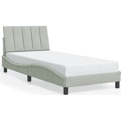 Maison Exclusive - Bettgestell ohne Matratze "Hanko" Hellgrau 80x (1/5)