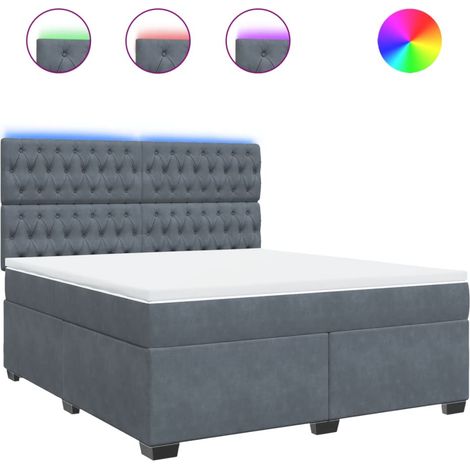 Maison Exclusive - Giroletto a Molle con Materasso Grigio Scuro 180x200 cm Velluto