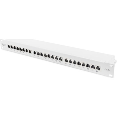 Pannello di distribuzione Digitus 19' Cat.6A con 25 porte RJ45, colore grigio chiaro (DN-91624S-EA) (1/5)