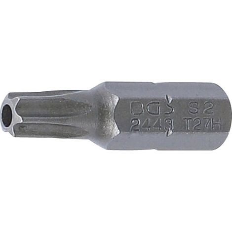 Embout Torx T27 6,3 mm (1/4) - L. 25 mm - Profil T avec Perçage - Précision et Durabilité, Acier - D-Work