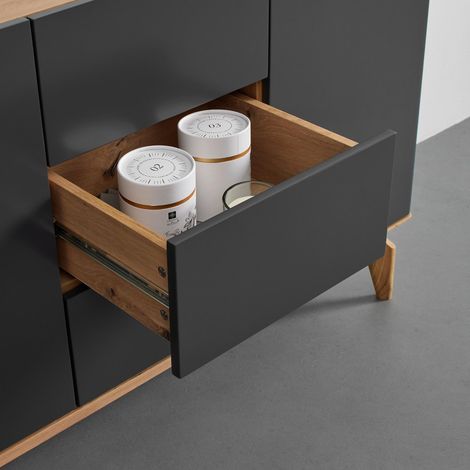 Mömax Sideboard Fosco Grau/Eichefarben MDF/Echtholz (1/5)