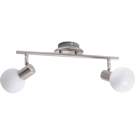 BRILLIANT Lampe Tiara Spotrohr 2flg eisen/weiß 2x D45, E14, 40W, geeignet für Tropfenlampen (nicht enthalten) Köpfe schwenkbar (1/4)