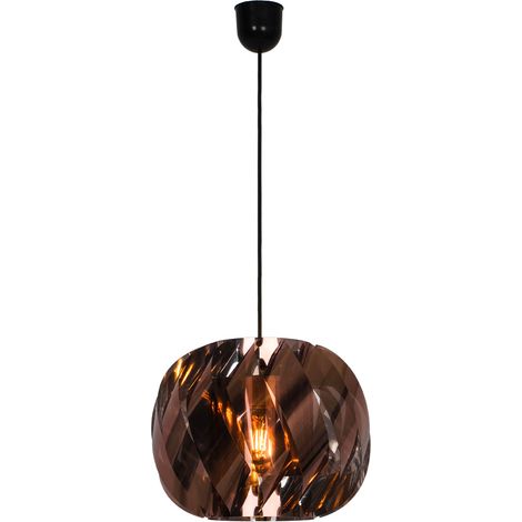 Suspension Pearl 120cm en PVC cuivré – Réglable – Compatible E27 – Hauteur 120cm – Largeur 30cm – Puissance max 28W – Sampa (1/4)