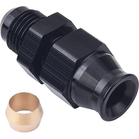 Raccord adaptateur pour tube rigide de carburant 6AN mâle vers 5/16 pouce, en alliage d'aluminium anodisé noir, droit (5/16) (1/5)