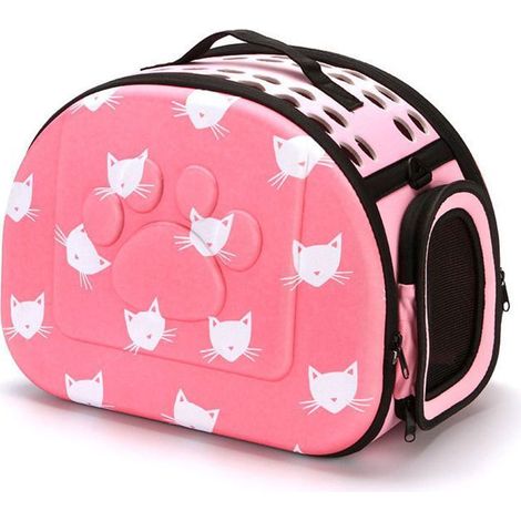 Sac de Transport pour Animal Rose Imperméable Pliable Confortable (1/5)