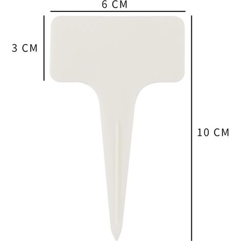 Lot de 20 étiquettes de jardin en forme de T, épaisses, pour le tri et la classification des plantes (blanches). (1/5)