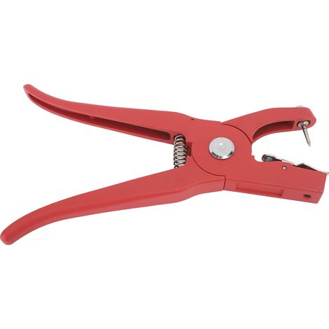 Boucle auriculaire pour bétail, pince ergonomique rouge à poignée antidérapante, applicateur d'étiquettes sans effort pour porcs, chèvres, bovins et ovins (1/5)
