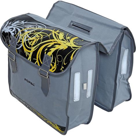 Sacoche de vélo Sacoche double porte-bagages Sacoche latérale Sacoche à bagages motif gris
