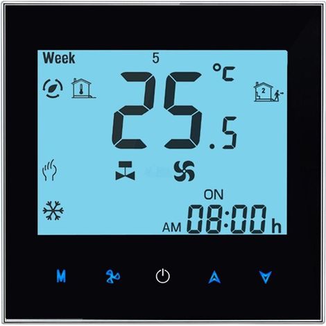 Termostato WiFi Beca BAC-2000MLW Fan Coil 0-10V  Nero (1/3)