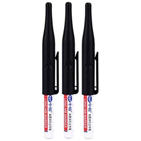 Set con 3 pennarelli permanenti con punta lunga per usi diversi, colore Nero (1/4)