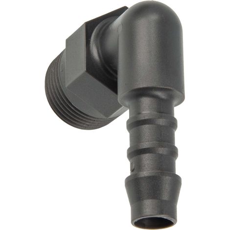 tecuro Winkel-Schlauchtülle mit AG - Ø 8 mm x 1/8 Zoll - Nylon grau