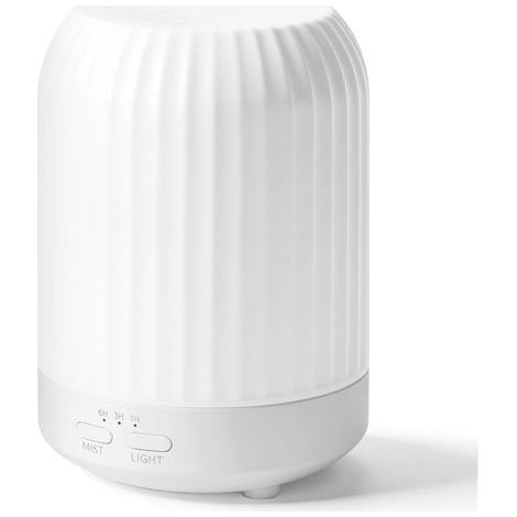Diffuseur d'Huile Essentielle, 250ML Diffuseur Arômes, Ultrasonique Diffuseur Huiles Essentielles Electrique avec 7 Couleurs LED Humidificateur d'air pour Appartement Bureau Maison Yoga-Blanc (1/5)