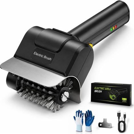 Rechargeable Cordless Electric Barbecue Brush, Stainless Steel Head, 600 RPM, Portable Grill Cleaning Tool (1/5)