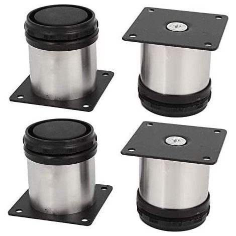 Lot de 4 Pieds de Meubles de Cuisine en Acier Inoxydable - Réglables - Ronds - 50 x 50 mm (1/5)