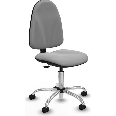 Algarra CP similpiel gris claro  base cromada ruedas engomadas 50mm