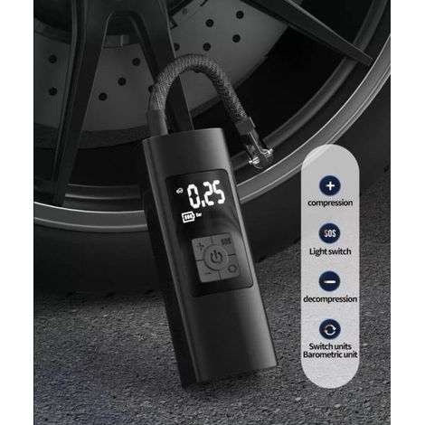 MINI COMPRESSORE PORTATILE GONFIATORE RICARICABILE DISPLAY LED MOTO AUTO 86014 (1/5)
