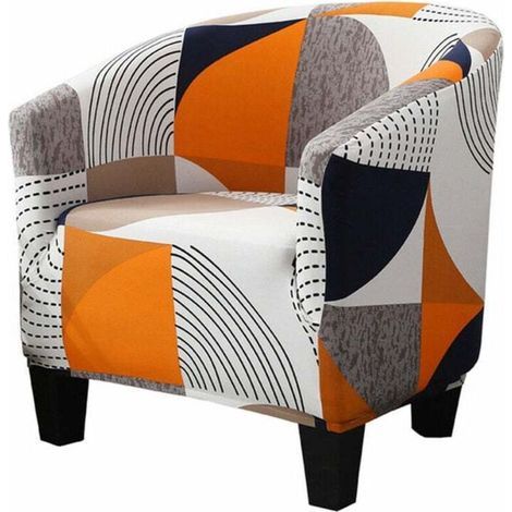 Housse de Fauteuil Cabriolet Imprime phe Motif géométrique Housse de canapé Relax Club Chaise de Baignoire Housse de Fauteuil Extensible Polyester (1/5)