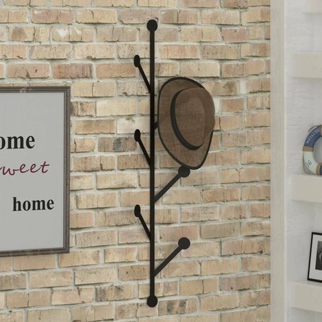 Dmora - Garderobe/Kleiderbügel Nocturne, Kleiderhalter, Wand-Kleiderständer-Struktur, Wandgarderobe, 22x5h94 cm, Schwarz, mit verstärkter Verpackung (1/3)