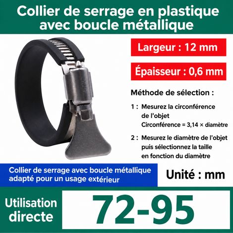 Lot de 5 colliers de serrage à poignée 72-95 mm en acier inoxydable 304 pour tuyau 3 pouces 72-95 5 3 1 kg – Livraison gratuite
