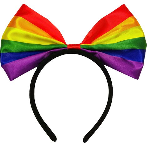 Bandeau Arc-en-ciel à Noeud Papillon Coloré, Accessoire Capillaire Tendresse pour Femmes - Idéal Accessoire Photo Mode (1/5)