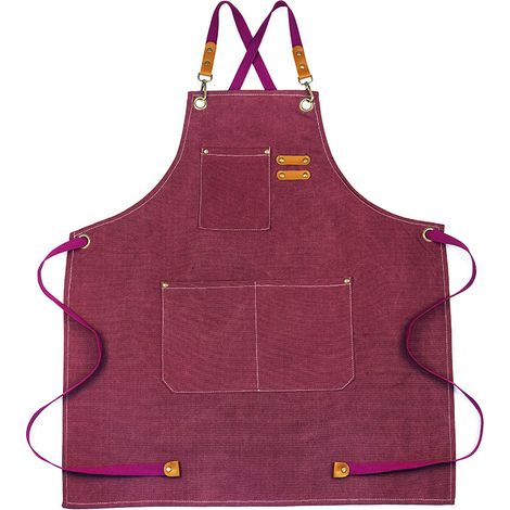 (Rote) Cowboy-Schürze mit Taschen für Friseure, Maler, Gärtner, Haarstylisten für Damen und Herren