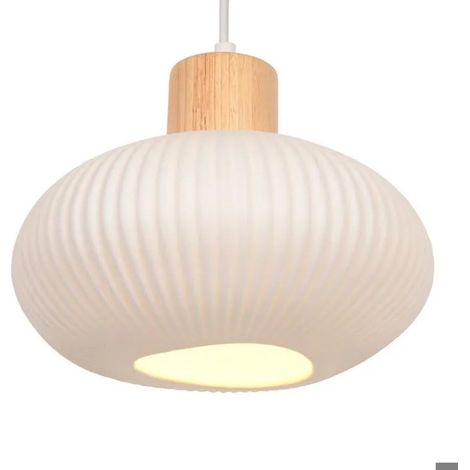 Lustre Luminaire Moderne Lampe Suspension Vintage Abat-jour en Céramique Lampe de Plafond Style Nordique pour Chambre Salon (1/5)