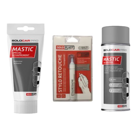 Solocar Car Pack - Pro Clear Body Repair Pen 9ml - Pro Exhaust Filler 250g - Solocar Pro Spray Filler 400ml