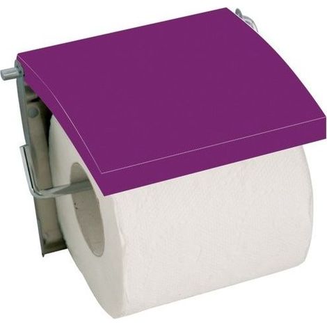 Porte-Rouleau Papier WC Mural MDF & Inox Violet MSV Support Toilette Design Moderne Salle de Bain (1/2)