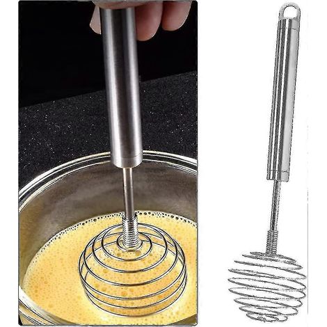 Fouet à œufs en acier inoxydable à spirale manuelle sans fouet (1/5)