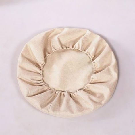 Housse amovible pour coussin de siège de sol, housse de coussin de méditation de sol rond en coton et lin, protecteur de repose-pieds de coussin en paille tissée (beige, diamètre 50 cm (1/4)