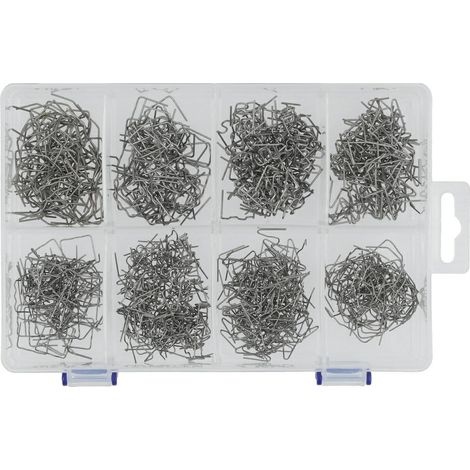 Abrazaderas para soldadora de plástico – Juego de 800 clavos para accesorios de soldadura YATO de varias formas, acero al manganeso duradero, apto para YT-824480 y YT-824485