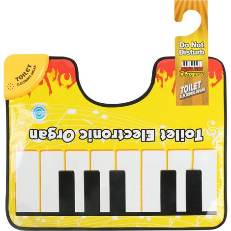 Tapis de salle de bain musical avec piano intégré, pour s'amuser à taper du pied (jaune). (1/5)