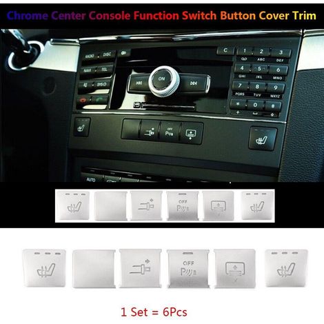Autocollant Trim Chrome Couvercle Bouton CD Console Centrale pour Mercedes Benz C207 Coupé (1/3)