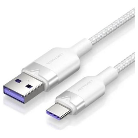 Cable USB 2.0 Tipo-C Vention CTOWF/ USB Tipo-C Macho - USB Macho/ Hasta 100W/ 480Mbps/ 1m/ Blanco