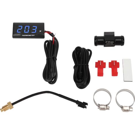 Jeffergarden – Jauge de température d'eau numérique pour moto – Ultra mince – Écran LCD 12V – Avertissement surchauffe – Adaptateur capteur 18mm (1/5)
