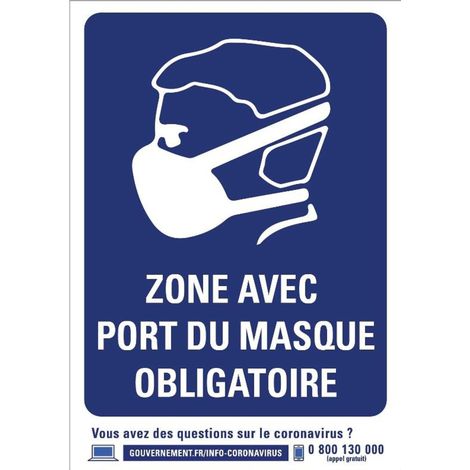 PROVOST - Panneau d'obligation Port du masque - Lot de 5 (PVC, Format A3)