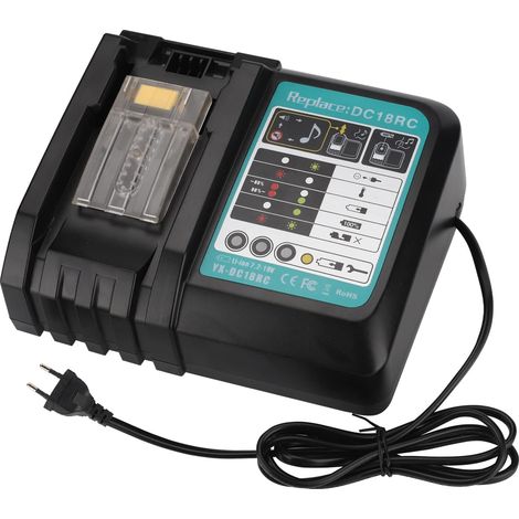 Chargeur 3 A pour Batterie 18 V, DC18RC 14,4-18 V, Compatible avec BL1850, BL1860B, BL1830B, BL1840B, Li-ION de Rechange pour DC18SF, DC18RD, DC18RA (Prise Européenne) (1/5)