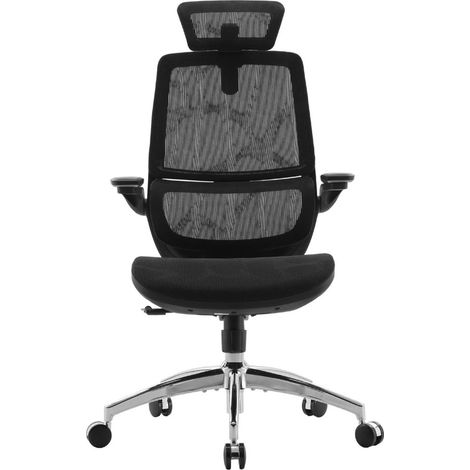 SIHOO M59AS ergonomischer Bürostuhl, Schreibtischstuhl mit 3D-koordinierten hochklappbaren Armlehnen, Computerstuhl mit Dual-Back-Design und adaptiver dynamischer Lendenwirbelsäule (Schwarz)