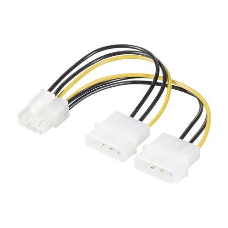 Câble Y Renkforce alimentation [2x Alimentation IDE mâle 4 pôles - 1x PCIe mâle 8 pôles] 0.15 m jaune, noir W999531 (1/2)